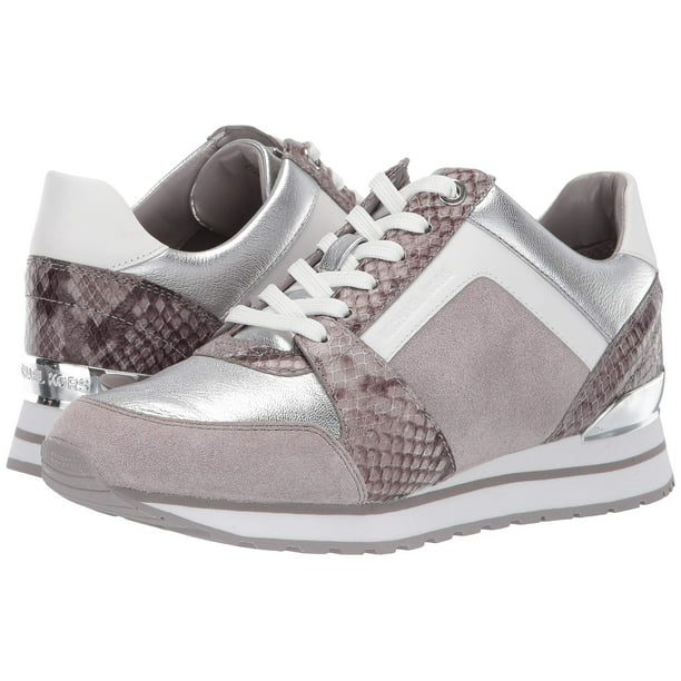 Michael Kors MK Women's Billie Trainer Suede Sneakers Shoes Pearl Grey (5)  