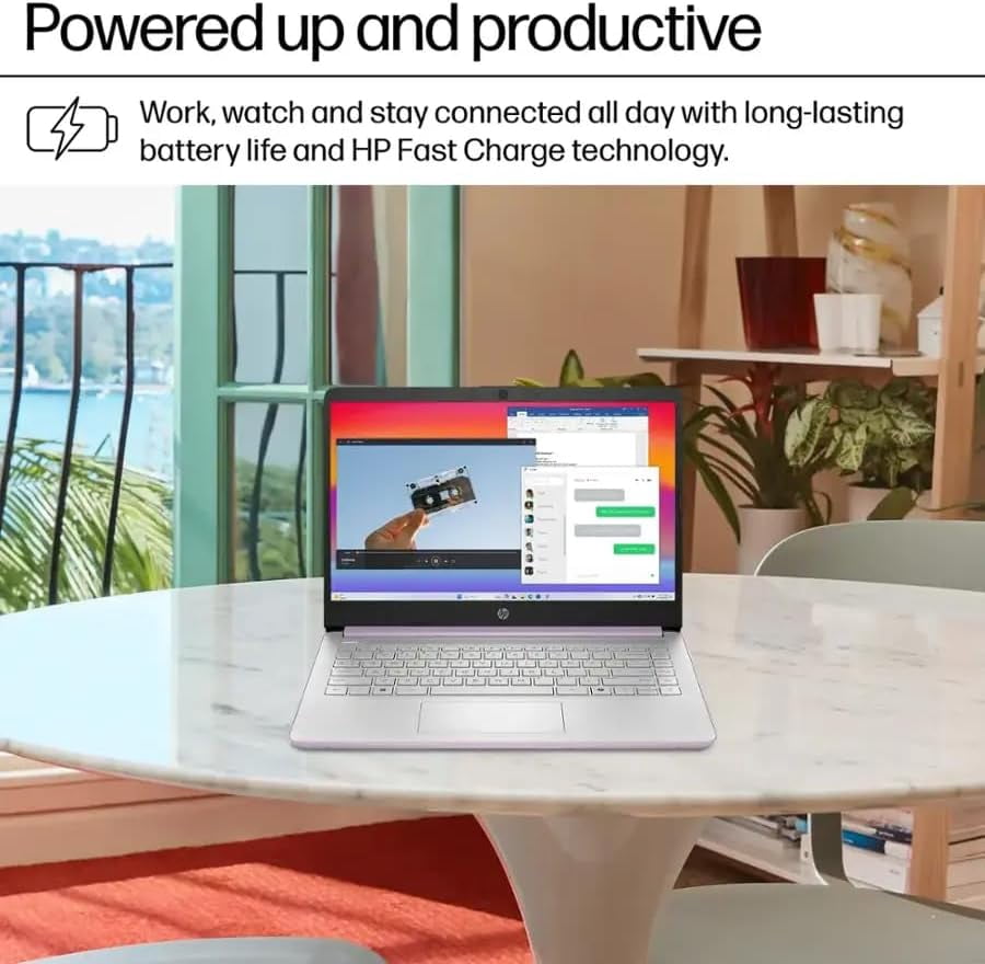 HP Student Business Laptop Computer - w/1 Year Office 365, 8GB RAM, 128GB UFS & 256GB Extend Micro SD & 1TB Cloud, Intel 4-Core Processor, HD Display, Windows 11 Pro(Honey Lavender)