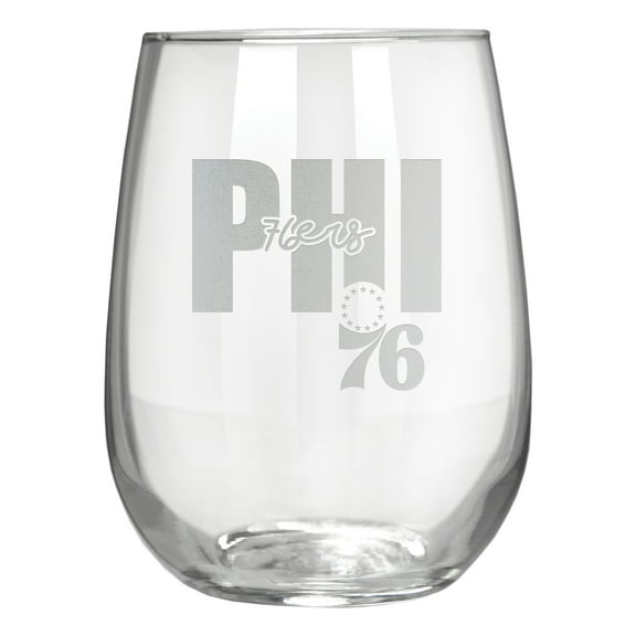 Philadelphia 76ers Etched 17oz. City Stemless Wine Glass