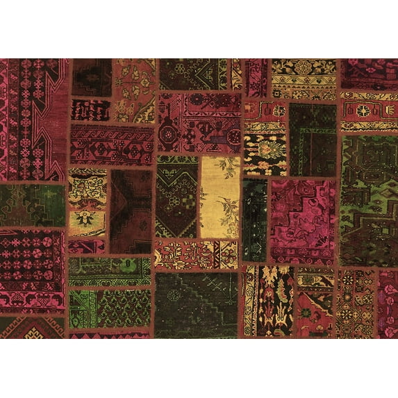 Ahgly Company Indoor Rectangle Oriental Brown Modern Area Rugs, 8' x 12'