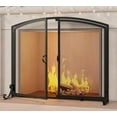 thumbnail image 2 of 2-Pannel Fireplace Screen with Doors, Handcrafted Solid Mesh,Stable Adjustable Fit Fire Spark Guard 35" D x 28" H, 2 of 9