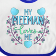 thumbnail image 4 of Inktastic My Meemaw Loves Me with Flowers and Hearts Boys or Girls Baby Bib, 4 of 4