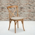 thumbnail image 2 of Flash Furniture HERCULES Series Stackable Oak Wood Cross Back Chair with Cushion, 2 of 6