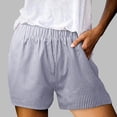 thumbnail image 2 of vigerkar Cute Striped Boxer Shorts for Women Y2k Low Rise Elastic Waist Lounge Shorts Gingham Shorts Summer Blue, XL, 2 of 5