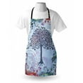 thumbnail image 3 of Nature Apron Cute Tree of Life Motif with Peacock Feathers Tribal Vintage Primitive Nature Illustration, Unisex Kitchen Bib Apron with Adjustable Neck for Cooking Baking Gardening, Blue, by Ambesonne, 3 of 3