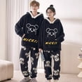 thumbnail image 3 of Conjunto de pijama de felpa de franela gruesa para hombre y mujer, ropa de dormir de manga larga, sudaderas con capucha de dibujos animados dulces, cálido, 7 estilos, Invierno, 3 of 3