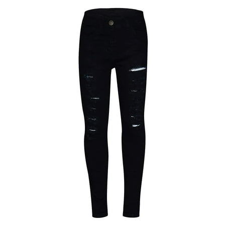 

Donald 3-14 Years Old Children s Fashion Tight Hole Pocket Button Zipper Long Jeans