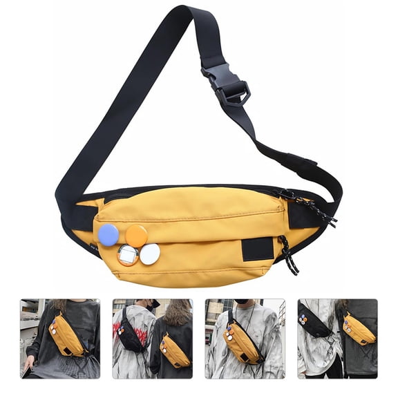 ETEREAUTY Yellow Sling Backpack for Men and Women, Secure Zippered Shoulder Bag for Everyday Use