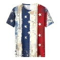 thumbnail image 4 of Cavosen Going out Tops Short Sleeve Crew Neck Dressy Patriotic Tee Red White and Blue Graphic Shirt Summer Basic Tops, 4 of 5