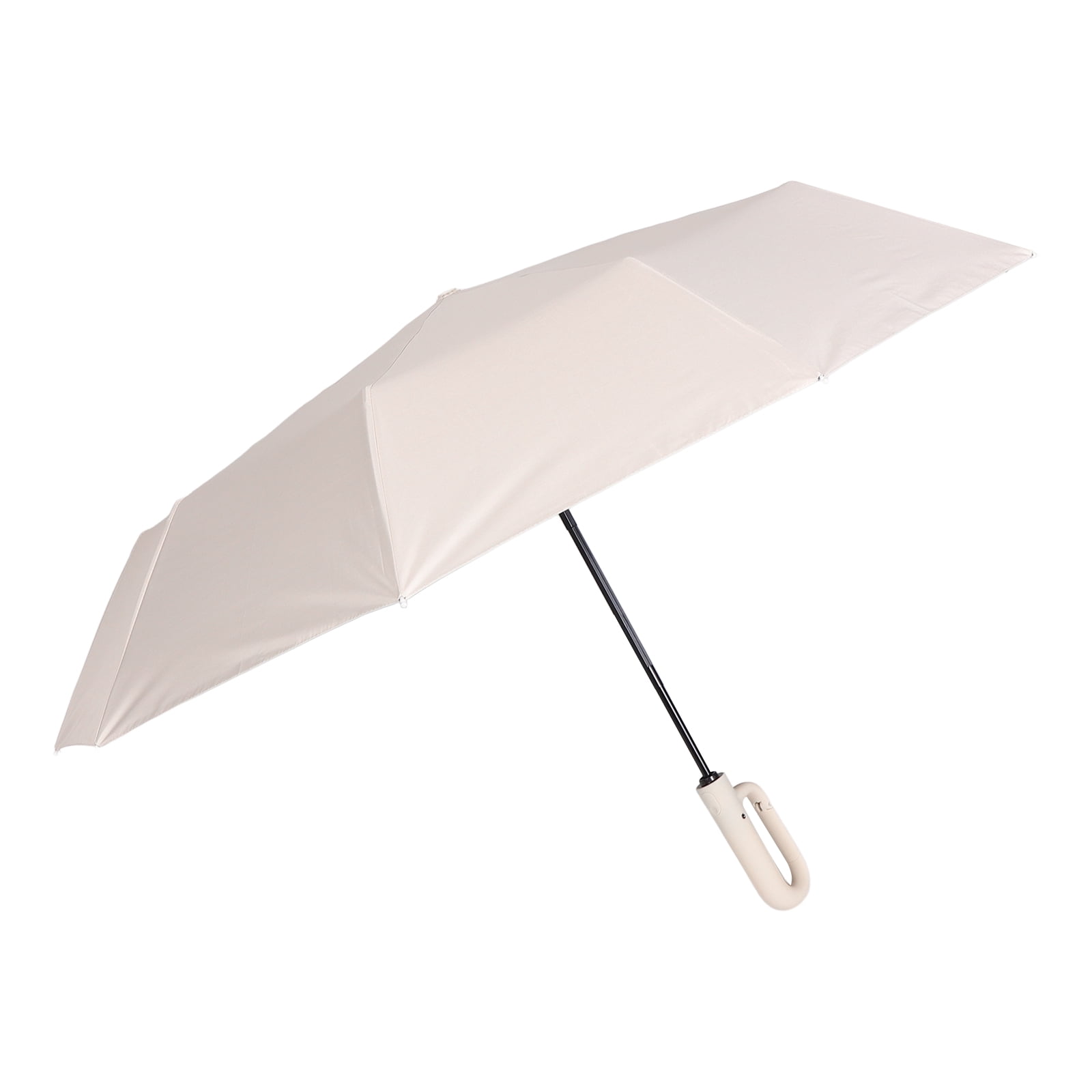 WASHWEPE Folding Umbrellas For Rain Beige Painted Steel 1Pack 41.7X41.7X28In