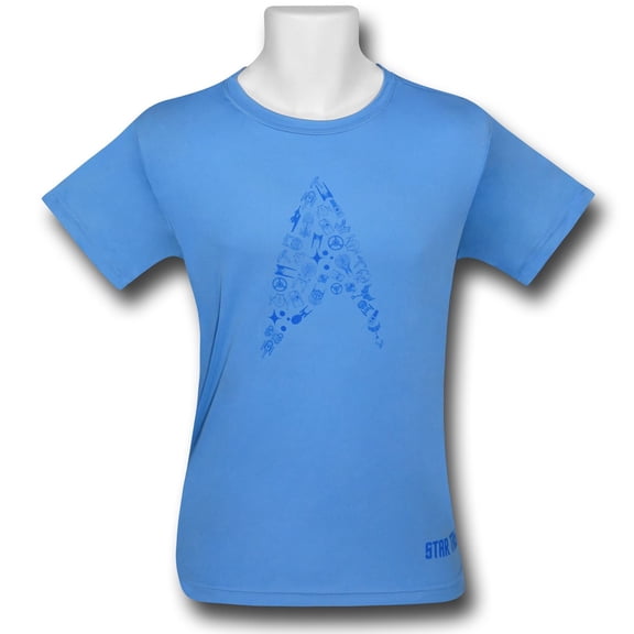Star Trek Insignia Blue Running Shirt-Men's 3XLarge