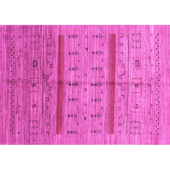 Ahgly Company Indoor Rectangle Abstract Pink Contemporary Area Rugs, 5' x 8'