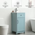 thumbnail image 6 of Wonline 16 inch Bathroom Vanity with White Ceramic Sink Combo for Small Space,Modern Bathroom Storage Vanity with Soft-Close Doors Adjustable Shelf(Ice Blue), 6 of 11