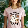 thumbnail image 5 of I’m Just Here For The Boos Graphic Tee Funny Ghost Beer Shirt, White, Size S, 5 of 6