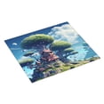 thumbnail image 2 of Honeii Fantasy Treehouse Planet Scene for Dish Drying Mat for Kitchen Counter, Non-slip Rubber Backed, Hide Stain Kitchen Super Absorbent Draining Mat, Dish Rack Pad, 2 of 8