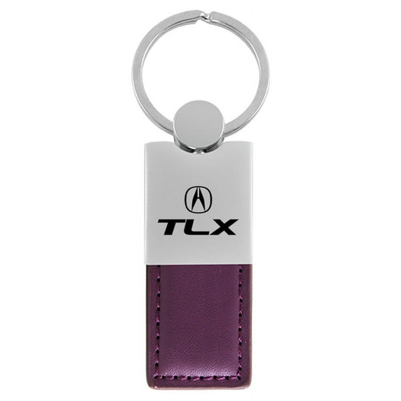 Acura TLX Duo Rectangular Leather Key Chain (Purple)