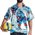 thumbnail image 4 of Ice Hockey Men's Hawaiian Poplin Casual Printed Button Down Short Summer Beach Shirts, Unisex, 4 of 6