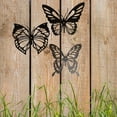thumbnail image 4 of HELLOYOUNG 3Pcs Spring Butterfly Metal Wall Art  Wall Pediments Black Gold Hanging Decor for Bedroom Living Room Rustproof Modern Aesthetic Home Gift, 4 of 13