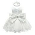 thumbnail image 1 of Girl Strapless Bowknot Formal Dress with Headband, 1 of 4
