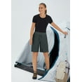 thumbnail image 5 of BALEAF Women's Hiking Long Shorts 11" Quick Dry Bermuda Cargo for Curvy Lightweight Pockets Black L, 5 of 7