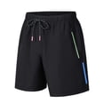 thumbnail image 4 of Besolor Men's Running Shorts Drawstring Elastic Waisted Lightweight Breathable Quick Dry Workout Outdoor Shorts with Pocket(X-Large,Black), 4 of 7