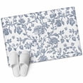 thumbnail image 2 of 2x3 Door Mat Rug, Blue Flower Non-Skid Rubber Backing Large Rectangle Rugs - Living Room Bedroom Home Office, Vintage Farmhouse Boho Leaf Spring Summer Indoor Floor Mat Carpets Washable Rug, 2 of 9