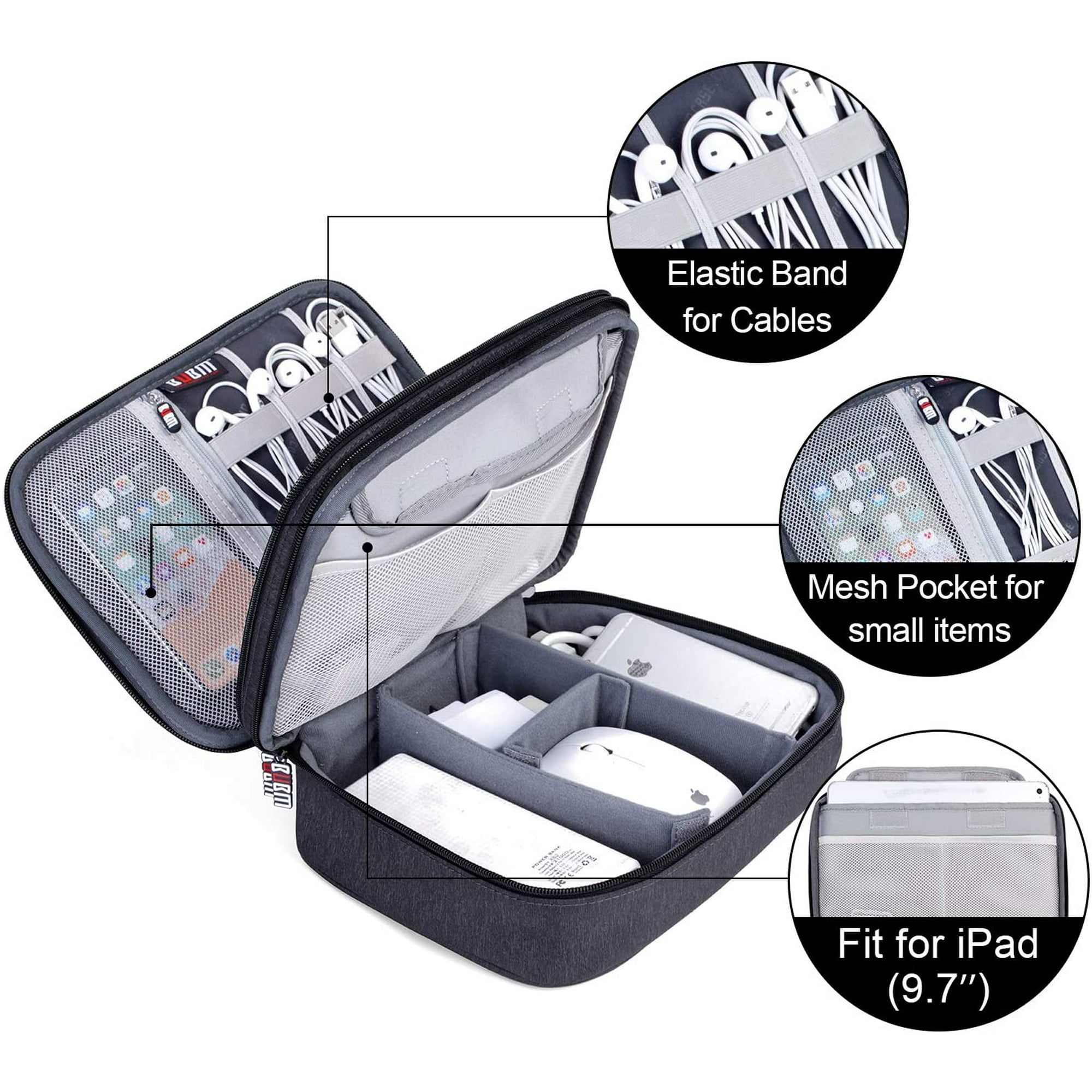 BUBM Gadget Organizer Case Ultra Compact Electronics Organiser for Data Cables Chargers Plugs Memory Cards CF Walmart