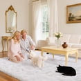thumbnail image 4 of ASPILLOW Fluffy Rugs,6x9 Super Soft Shaggy Fluffy Carpets for Living Room, Dorms, Rooms, Home Decor,White, 4 of 7