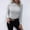 Gray, variant on EchfiProm Soft Womens Sweaters Half-turtleneck 2023 Fall Winter Pullover Solid Ribbed Knit Long Sleeve Black Slim Fit Sweater