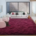 thumbnail image 3 of Janvonne Fluffy Burgundy Red Area Rug for Bedroom Living Room Soft 6x9 Fuzzy Rugs Non-Shedding Indoor Plush Rug for Nursery Kids Room Dorm Room Home Decor, High Pile Shaggy Floor Carpets, 3 of 8