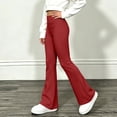 thumbnail image 6 of BLVB Girl's Flare Pants High Waisted Yoga Bootcut Pants Teen Kids Full Length Bell Bottoms Legging(Red,9-10 Years), 6 of 8
