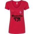 thumbnail image 3 of Inktastic Nashville Women's V-Neck T-Shirt, 3 of 5