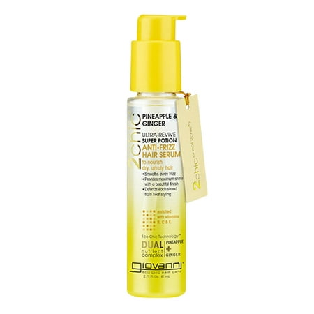 Giovanni 2chic Pineapple and Ginger Collection Ultra Revive Super Potion Anti Frizz Hair Serum, 2.75