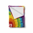 thumbnail image 2 of Pride Soft Flannel Fleece Throw Blanket, Love Wins Celebration Tie Dye Digital Print Backdrop and Rainbow Colors Happiness, Cozy Plush for Indoor and Outdoor Use, 60" x 80", Multicolor, by Ambesonne, 2 of 6