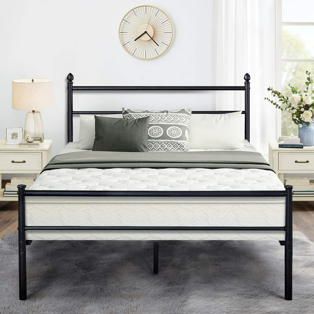 queen bed frame wood and metal