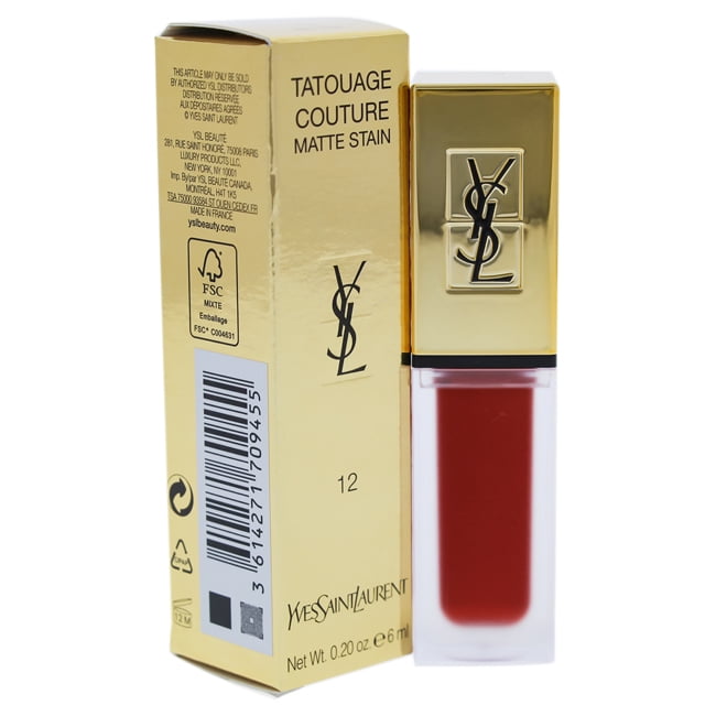 Tatouage Couture Liquid Matte Lip Stain - 12 Red Tribe by Yves Saint Laurent for Women - 0.2 oz Lip Gloss
