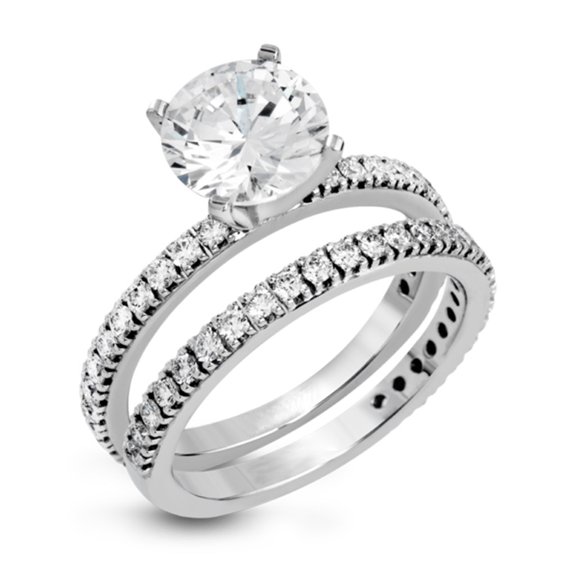 1.40 Ct IGI / GIA Certified Lab Grown Round Cut Diamond Women 14k White Gold Ring