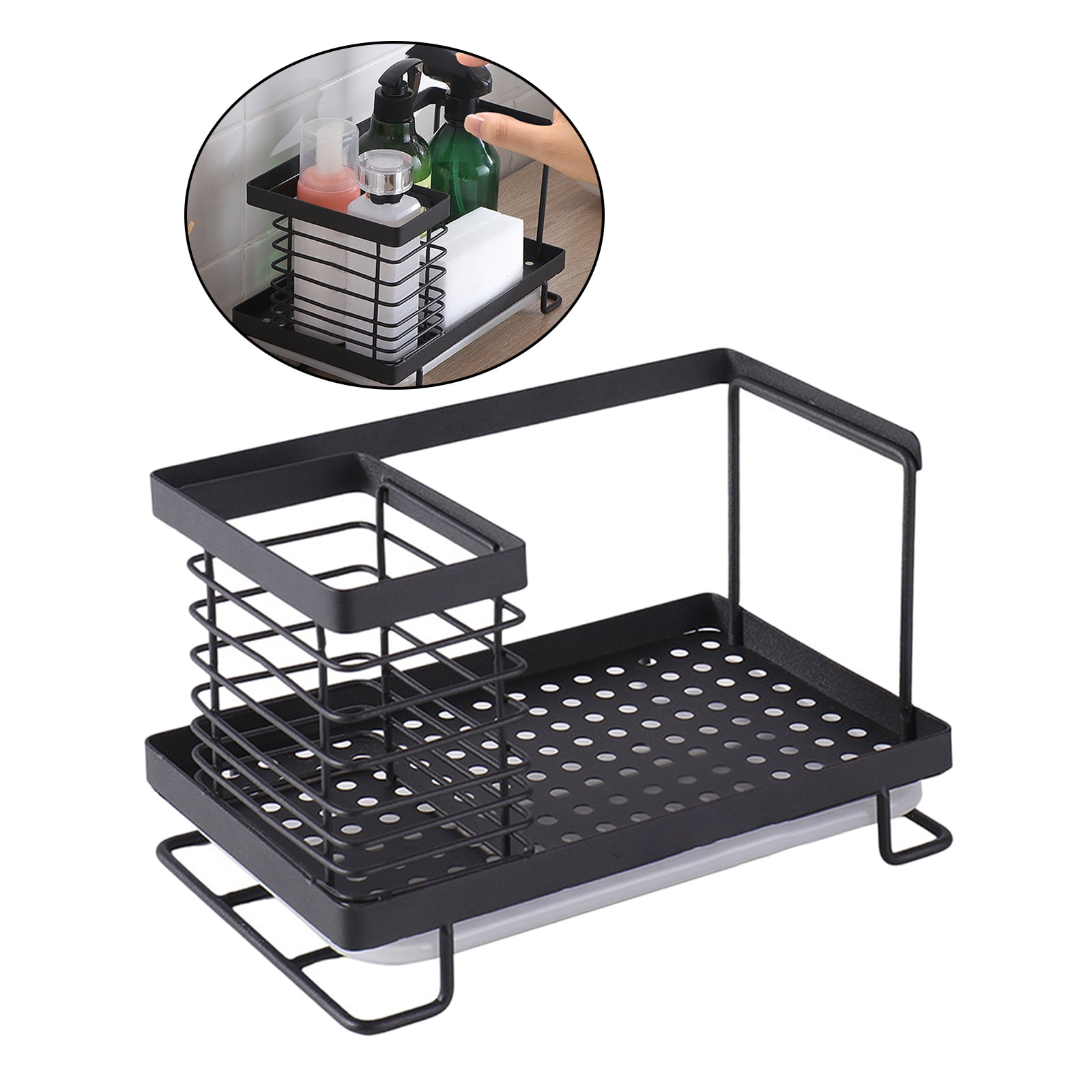 Fiocias Stainless Steel Dish Drying Rack Rustproof Toothbrush Holder for Cabinet Counter
