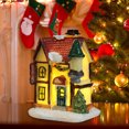 thumbnail image 4 of Coiry Christmas Santa Claus Snow House Luminous LED Light Xmas Tree Village Figurines, 4 of 6