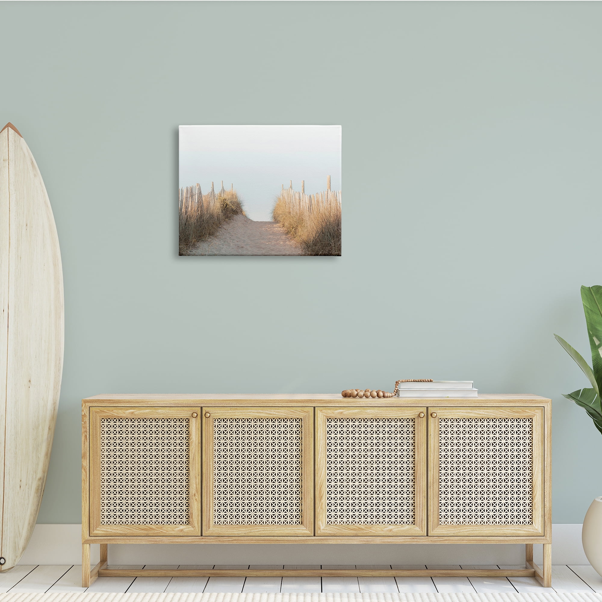 Stupell Indtries Sand Break Nautical Path Tall Grass Distant Waters,30 x 24,Design by Ian Winstanley
