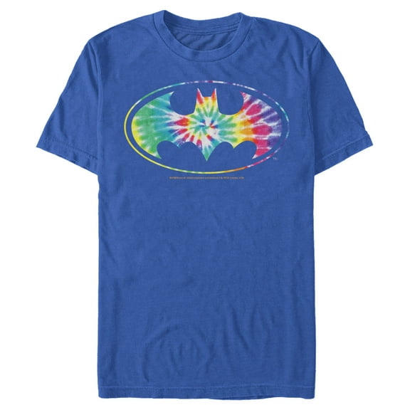 Men's Batman Tie Dye Logo Graphic Tee Royal Blue X Large
