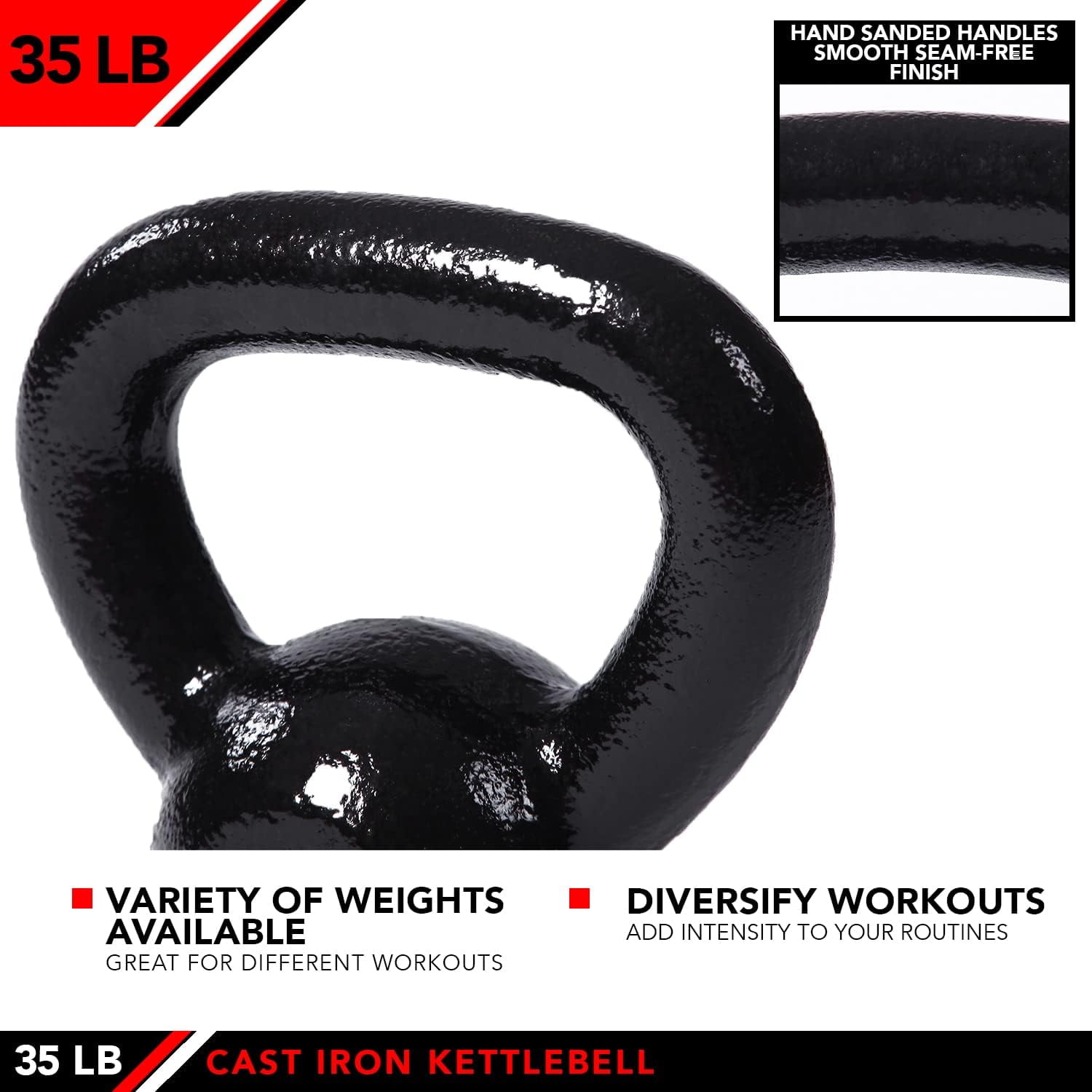 JFIT Kettlebell Weights Cast Iron, 35 LB