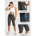 thumbnail image 3 of BALEAF Women's 15" Long Shorts Below The Knee Capri Hiking Cargo Shorts Lightweight Quick Dry Elastic Waist for Casual Dark Gray S, 3 of 7