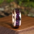 thumbnail image 4 of Amethyst ring & Blue Sandstone Rose Gold Tungsten Ring Men's Wedding Ring Anniversary Ring Promise Ring 8mm, 4 of 6