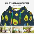 thumbnail image 4 of Lsque Avocado in Space Pattern Casual Women's Hoodie,Hooded Sweatshirt with Kangaroo Pocket,Pullover Hoodie with Eye-catching Drawstrings-, 4 of 7