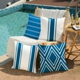 thumbnail image 4 of Outdoor Pillow Covers 20x20 Inch Set of 4 Blue Waterproof Modern Geometry Throw Pillows Outdoor Summer Waterproof Decor for Patio Funiture Garden Polyester Cushion Covers 013K20, 4 of 6