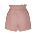 thumbnail image 6 of Summer Saving Clearance AXXD Pink Shorts for Women Dressy Summer Spring Pocket Solid Color Casual Wide Leg Loose High Waist Lace-up Shorts New Year Reset, 6 of 6