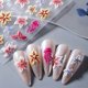 thumbnail image 4 of 2 pegatinas de hibisco en relieve 5D estilo océano de verano, decoración autoadhesiva for decoración de uñas con patrón de concha y medusa for manicura, 4 of 5