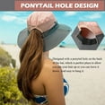 thumbnail image 6 of HOMEYA Womens Summer Sun Hat,Outdoor UV Protection Wide Brim Bucket Hat with Ponytail Hole,Foldable & Breathable Beach Hat for Outdoor Travel Gardening,Pink, 6 of 10