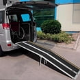 thumbnail image 3 of Bingirl 10FT Portable Wheelchair Ramp with Transition Plate - Aluminum Ramp with Non - Skid Surface and Reflective Strips, Weight Capacity of 600 Lbs, 3 of 7